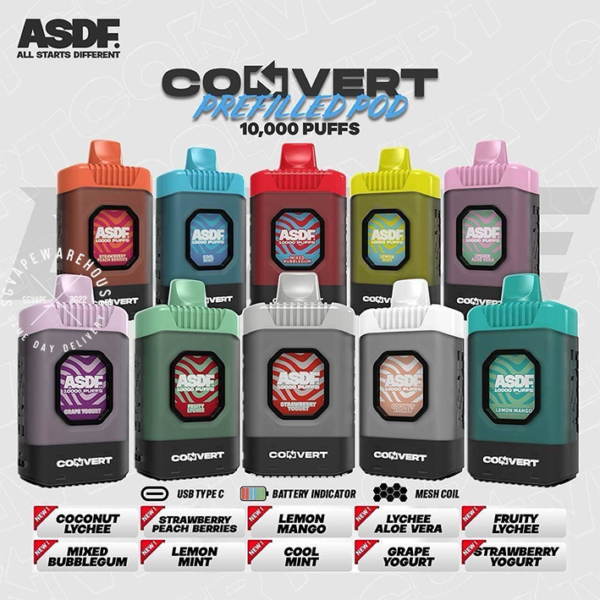 ASDF CONVERT 10000 PUFF DISPOSABKE